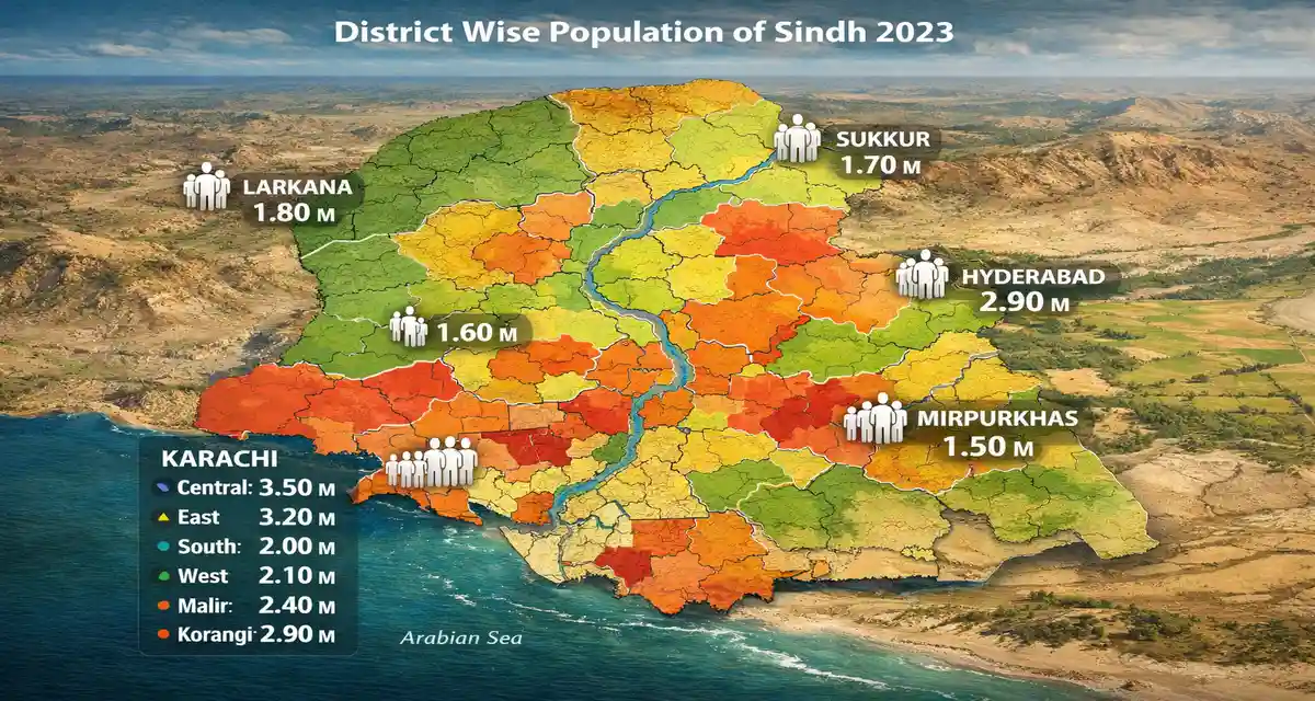 Sindh population district wise 2023