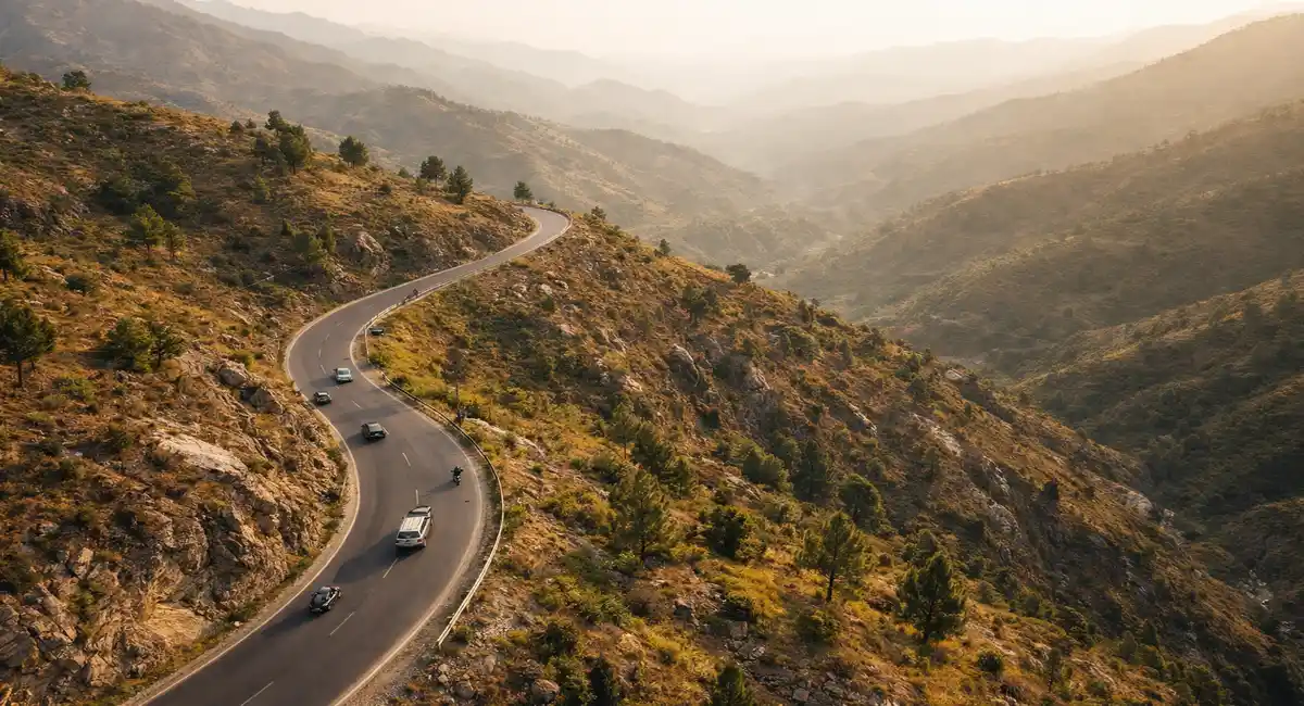 Mansehra drone view of road
