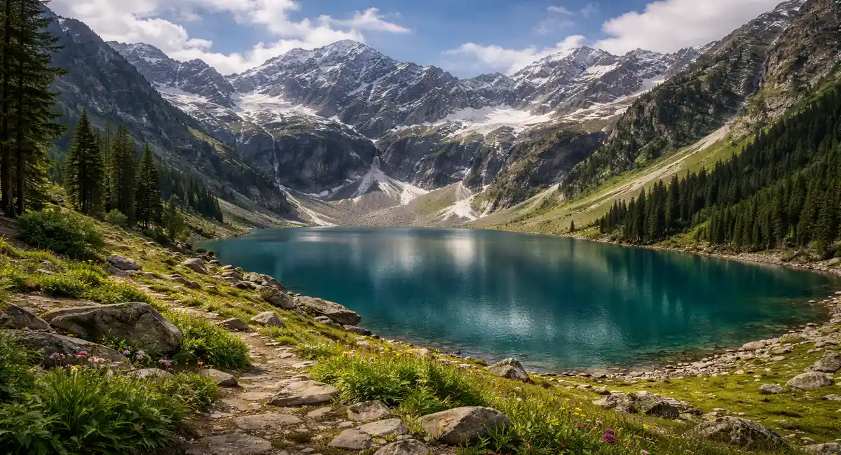 Upper Dir district, lake in mountains